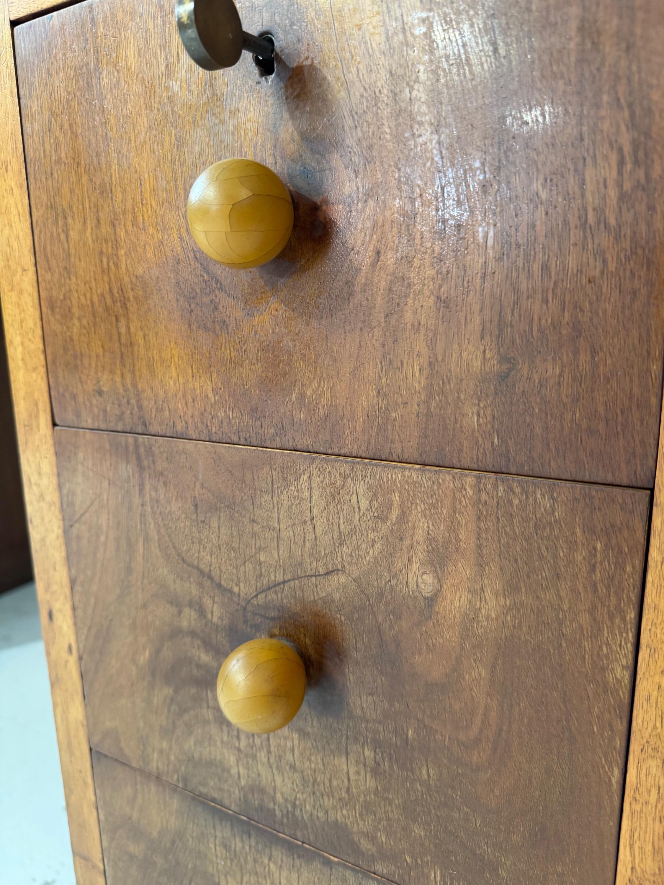 - 1930’s French Desk in Walnut & Bones Handles. - 2025 Wall Art : @mila.halizova 