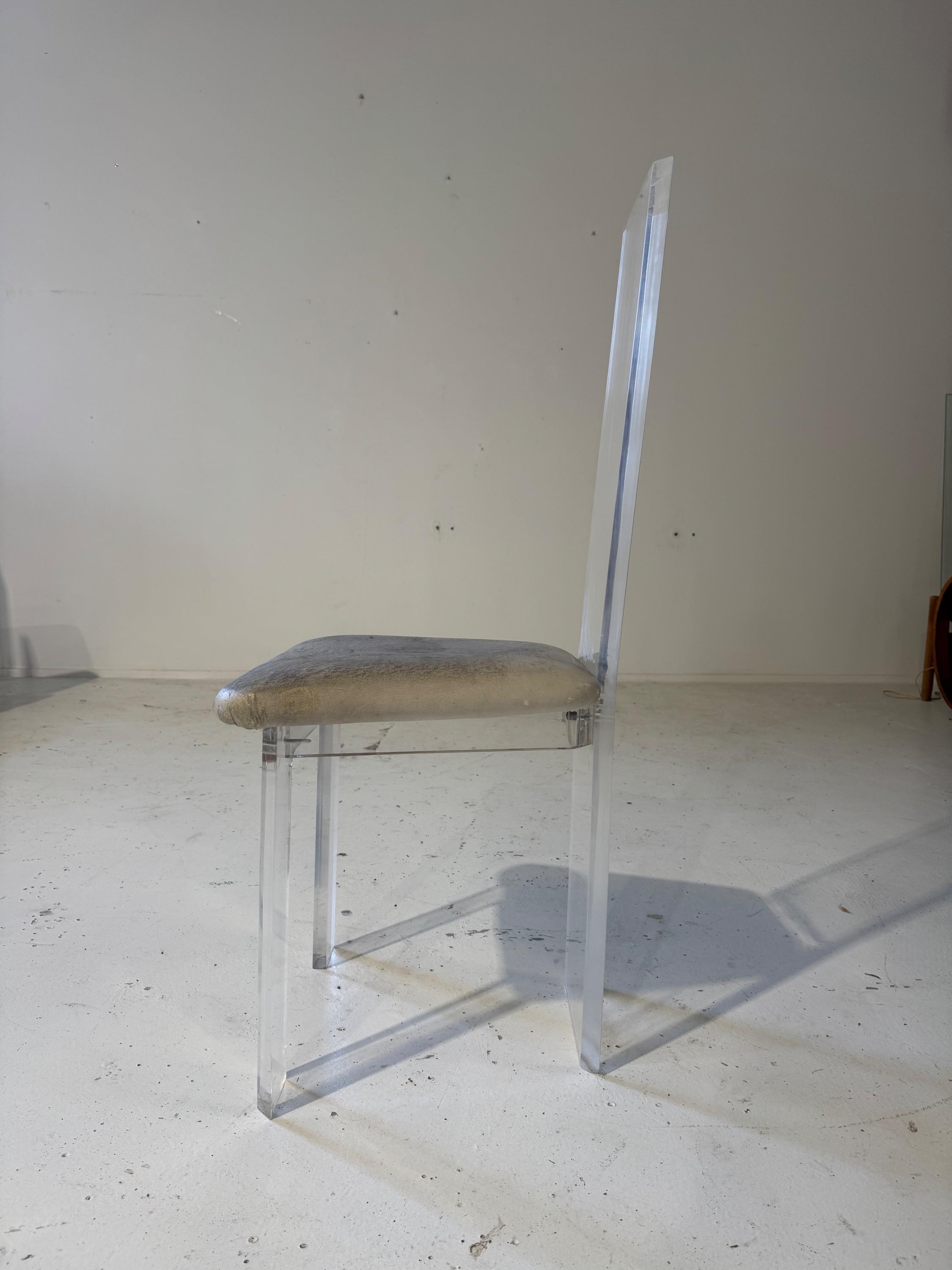8 Plexiglass Dinning Chairs France 1970