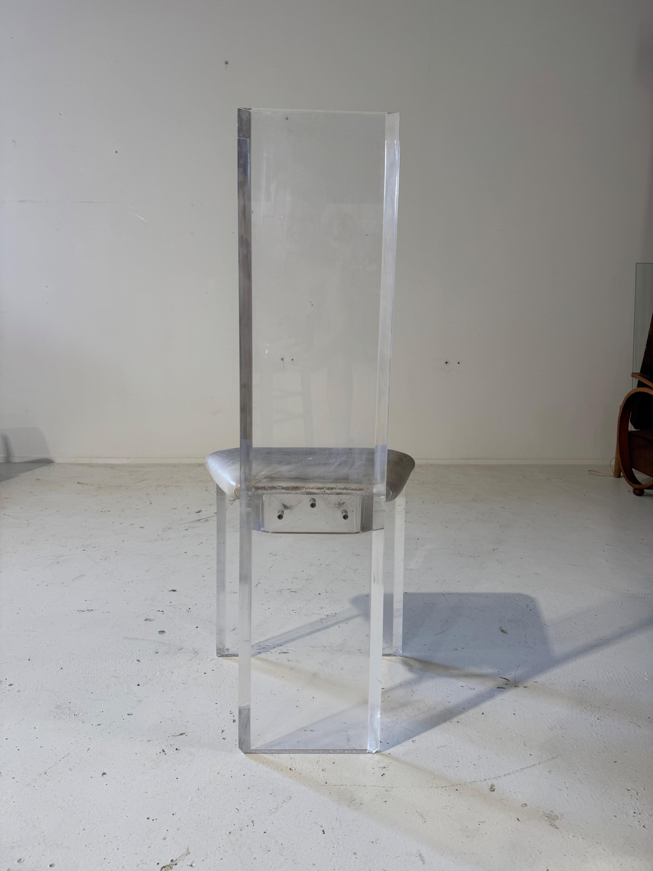 8 Plexiglass Dinning Chairs France 1970