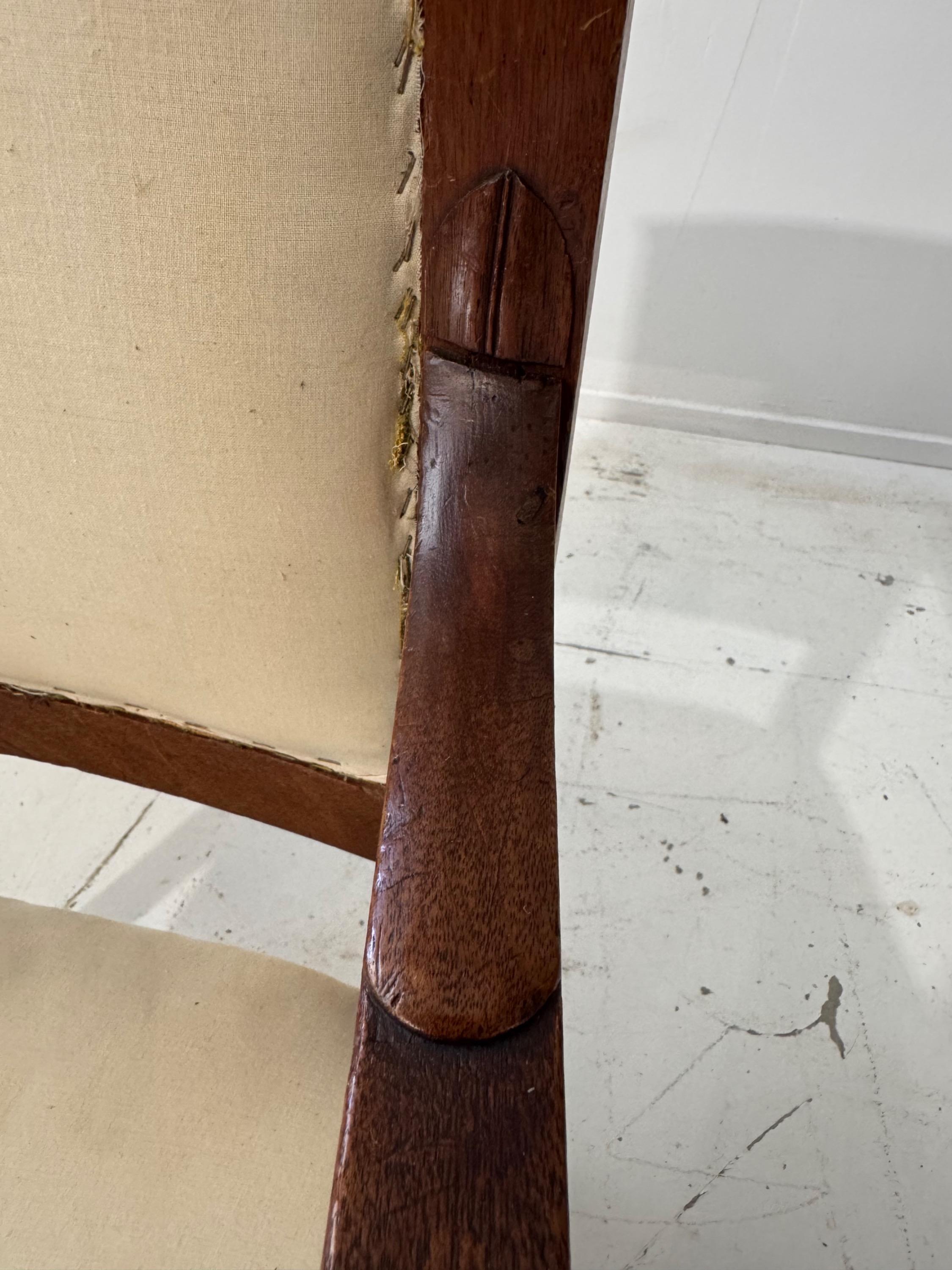 A pair of French Early 19th Century Consulat Period. Dim = Hback 89 / Hseat 43 x 57 x 56 cm