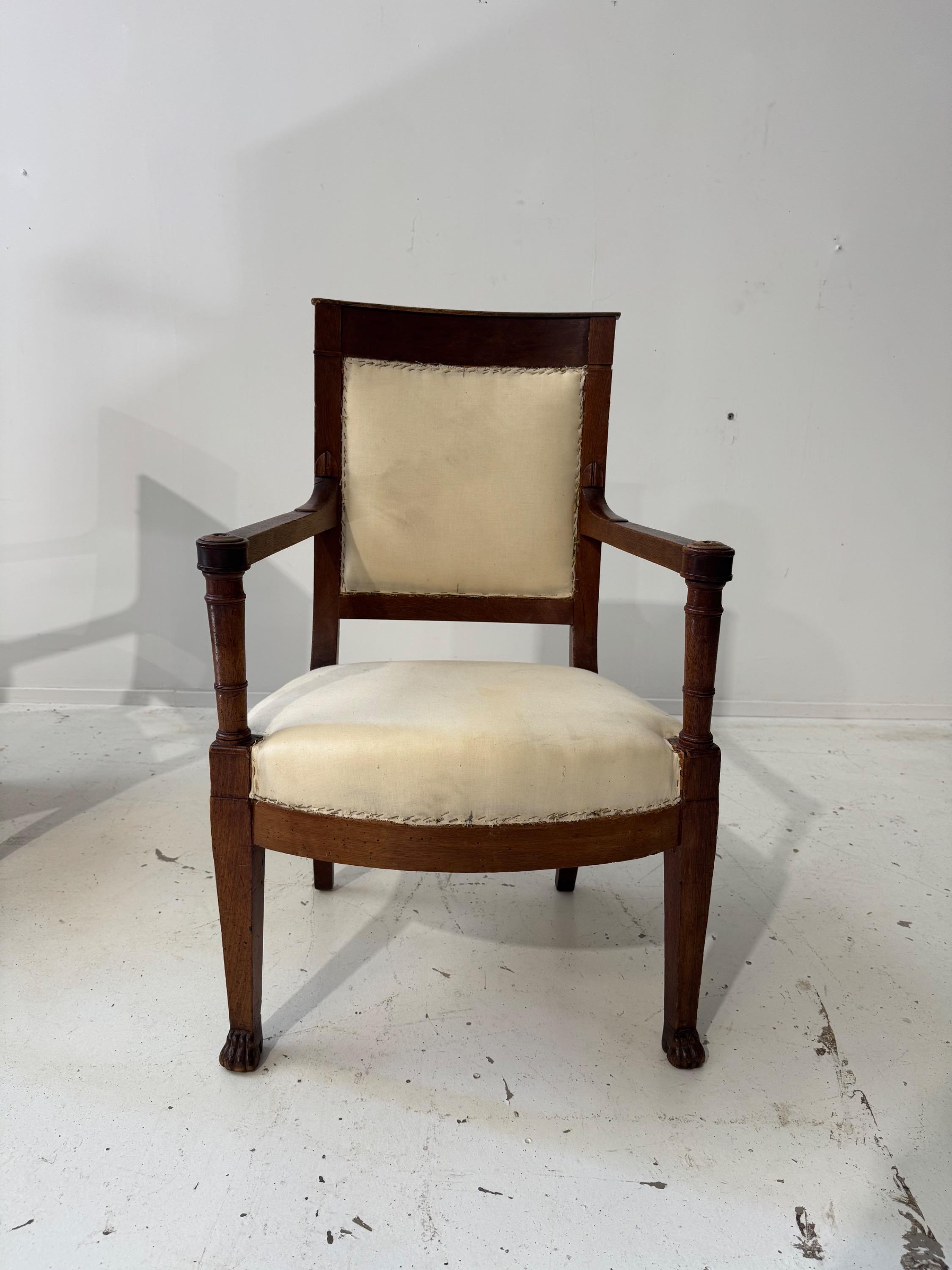 A pair of French Early 19th Century Consulat Period. Dim = Hback 89 / Hseat 43 x 57 x 56 cm