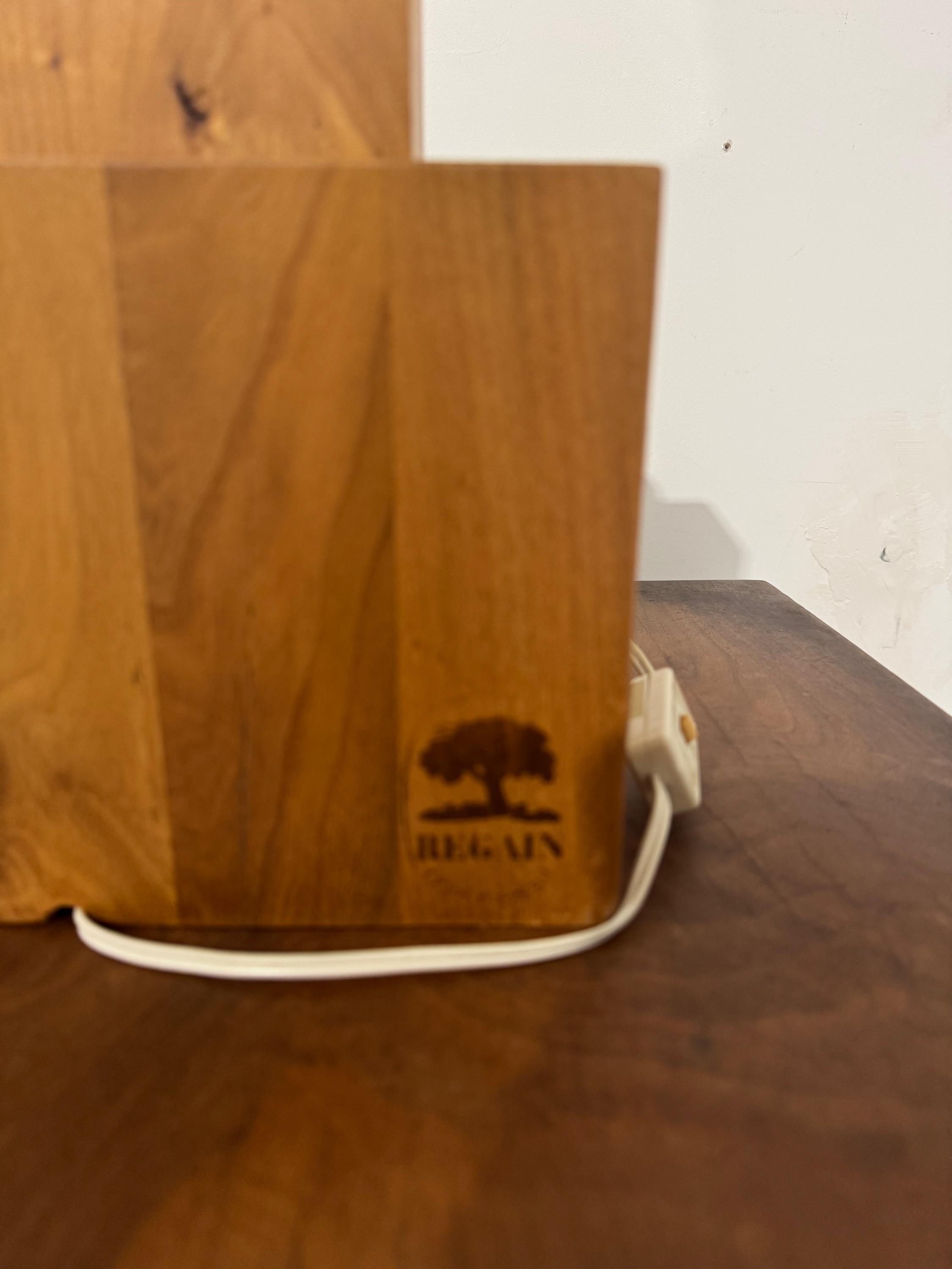 A Pair  of French Table Lamps by Maison Regain Circa 1970 in  Solid Elm Wood & Super Original Condition 