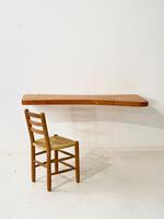 A rare Charlotte Perriand Console/Bar From « Les Arcs 1800 » Ski Resort in solid Pine Wood.Circa 1970’s  A Chair Model 19 Variant « Les Arcs 1600 »  Dim Console = 160 x 60 x 6 cm