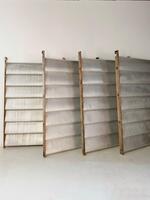 A Rare Set of 4 Jean Prouvé « Ondes »Aluminium & Painted Wood Sliding Panel, Africa 1963