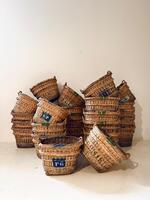 A Super Set of 25 Big Harvest Champagne Baskets Circa 1930/40’s Dim each = 82 x 60 x 56cm