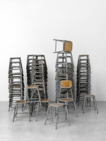 A Super Set of 70 Mullca 1960’s Stools