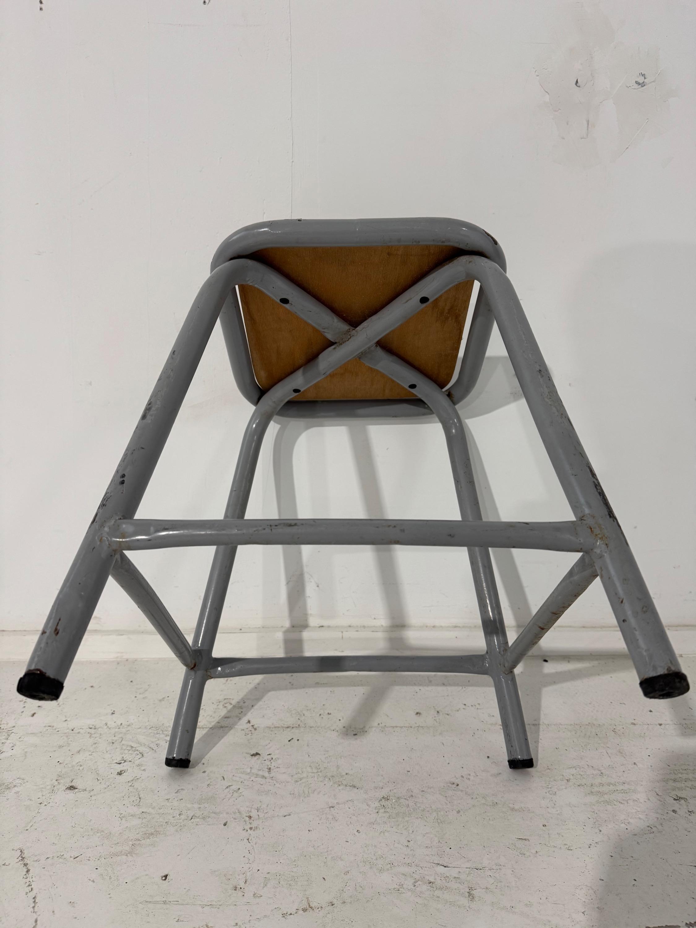 A Super Set of 70 Mullca Low Stacking Stool - Grey Circa 1960. Dim Each = 45x40x40 cm