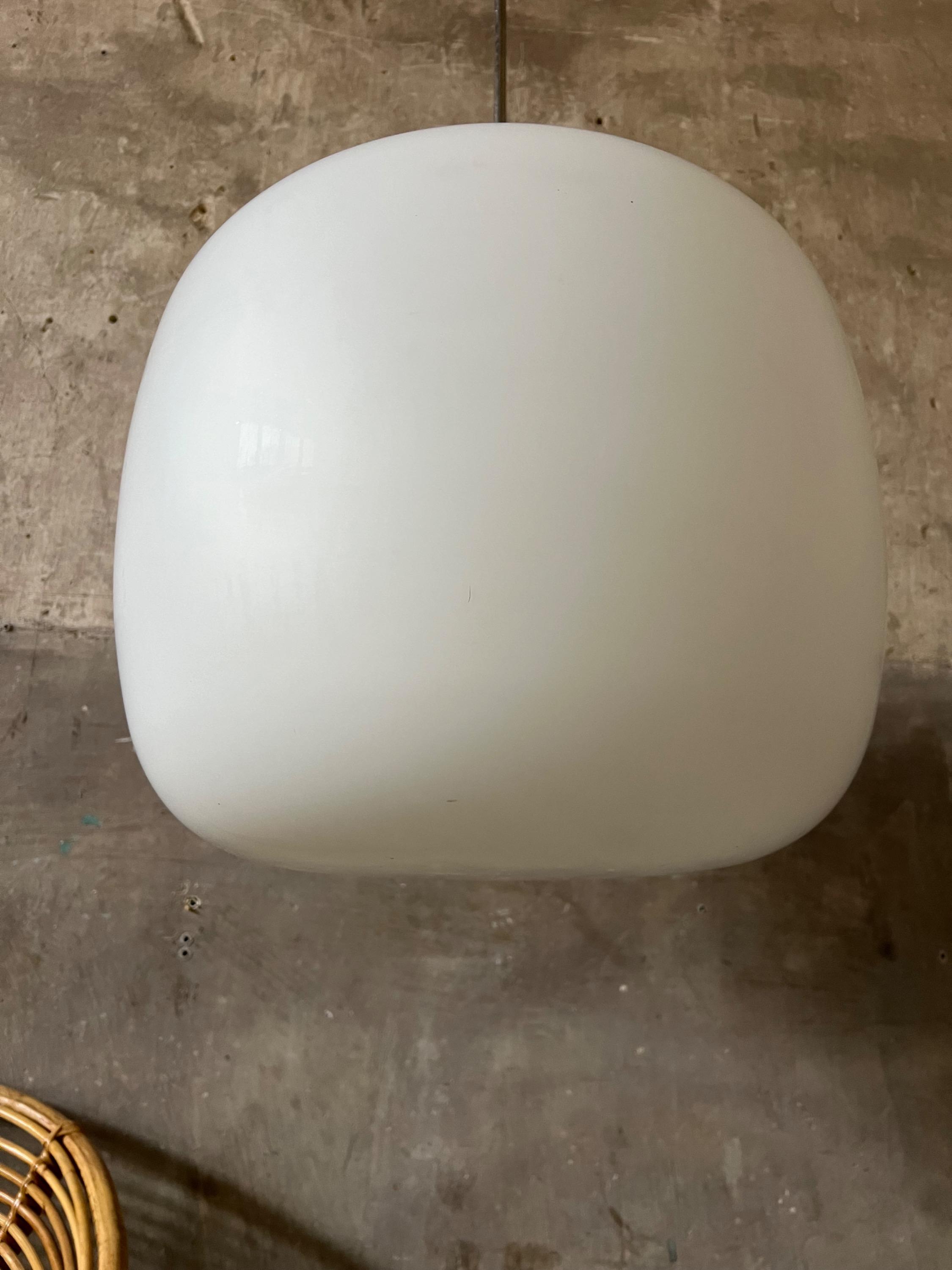 Big 1950’s Opaline Pendant Light. Dim = H 140 / Diam 50 cm