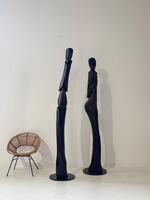 Big 1950’s Wooden Sculptures  Dim = 233 cm / Diam Base 46 cm Dim = 226 cm / Diam Base 46 cm