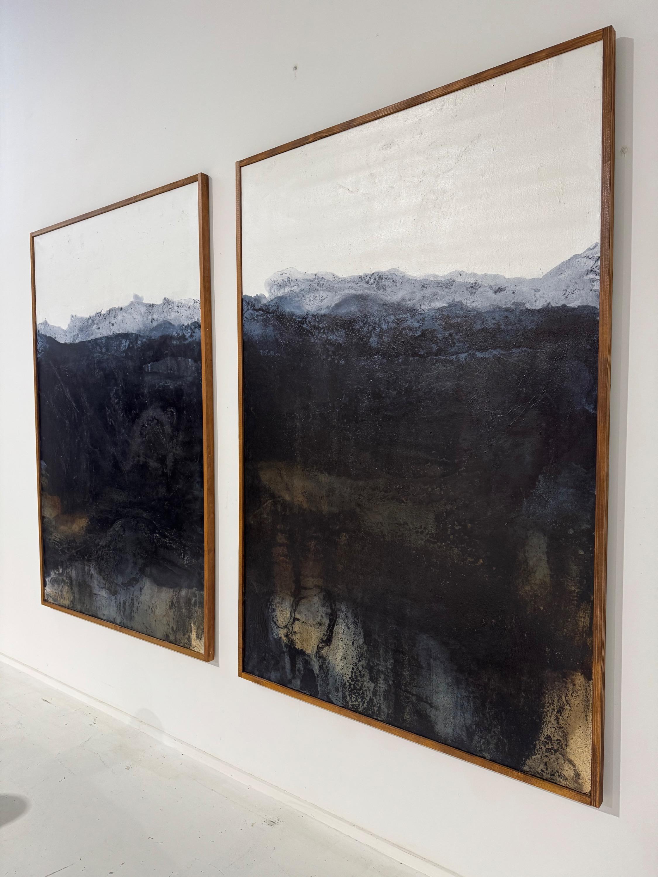 Big Diptych Abstract Paintings   « We don’t know anything… » Number 11   Personal work 2025   Dim Each = 200 x 135 cm