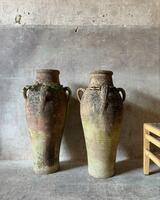 Big Pair Of French Terracotta Jars With Nice Time Patina, Circa 1900 Dim each = H 78 / Diam 36 cm