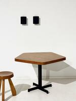 Charlotte Perriand, Pentagonal Table Les Arcs 1800 , « Pierra Menta » Ski Resort 1976 Perfect original vintage condition   Dim = 94 x 94 x 67 cm