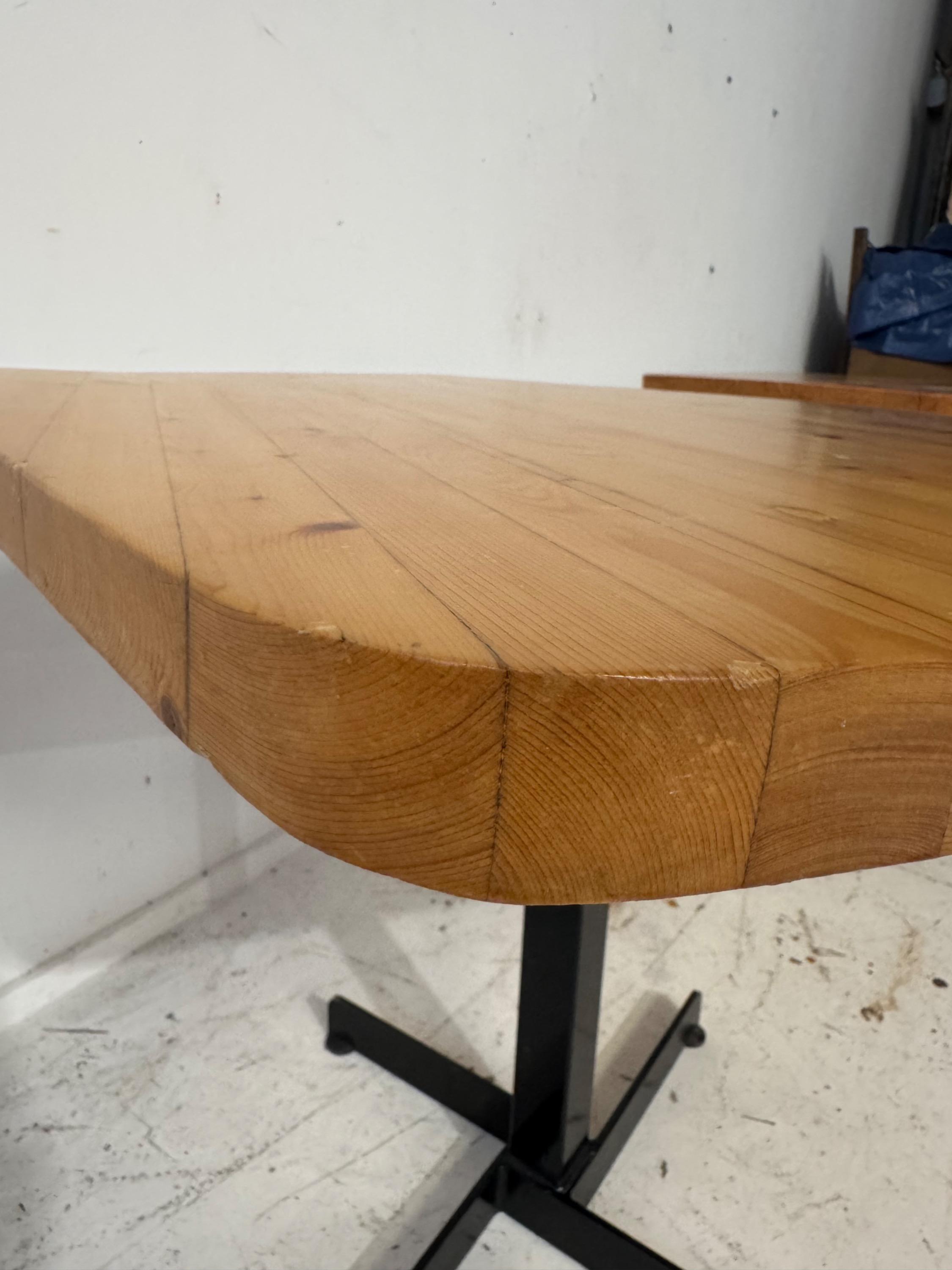 Charlotte Perriand, Rare Pair of Pentagonal Tables From « Le Varet » French Ski Resort  Arcs 2000 Circa 1975 Superb Original Vintage Condition