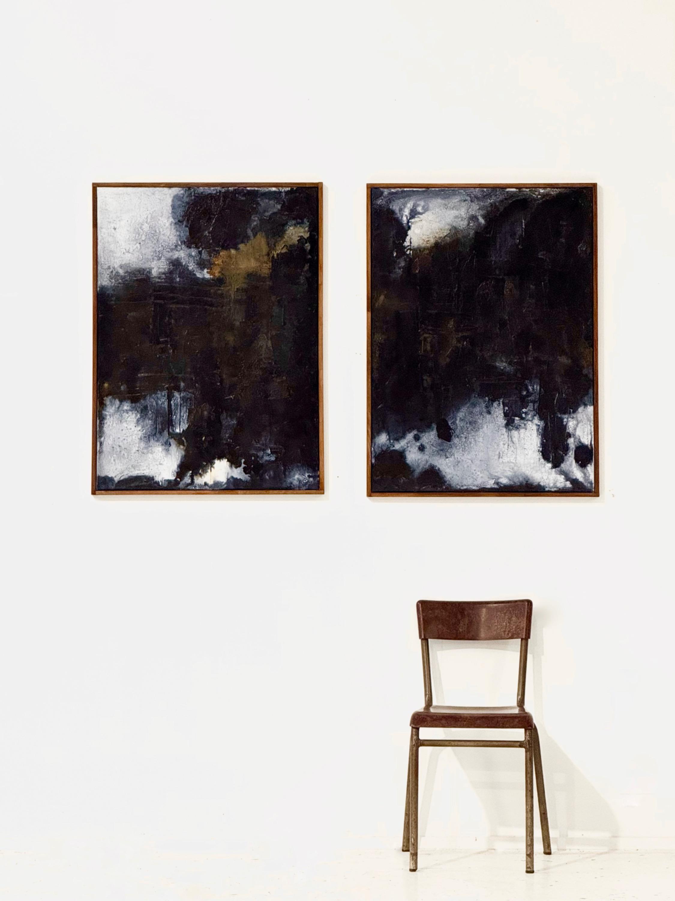 Diptych Abstract Paintings.