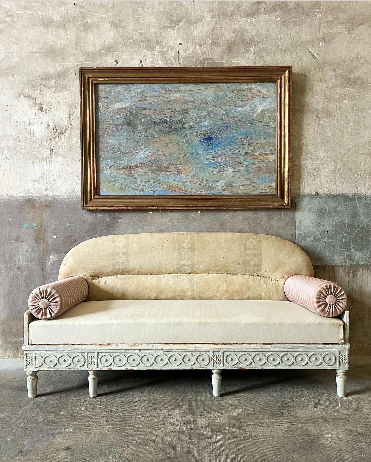 Early 19th Century Swedish Sofa with beautiful Time Patina Dim = Hb90/Hs44x 180x66 cm 