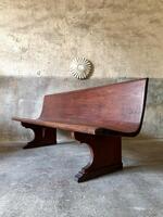 End of 19th Century Big French Bench With Super design, in Oak & Pine Wood, Dim = 200 x Hback 82 / Hseat 44 x 62 cm