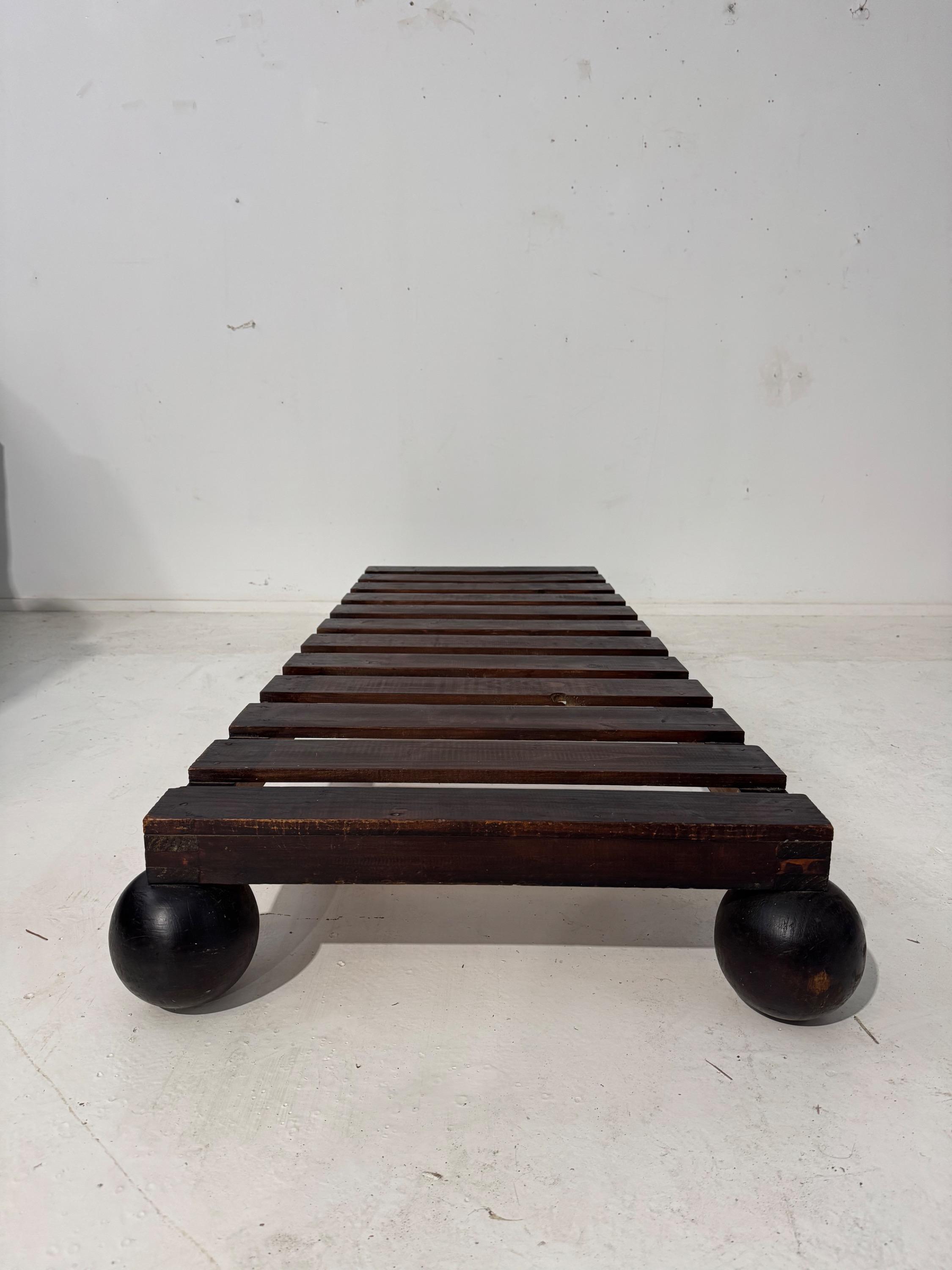 French 1920’s Daybed Wooden Structure  Can be used like a Nice Coffee Table  Dim = 184 x 75 x 21 cm