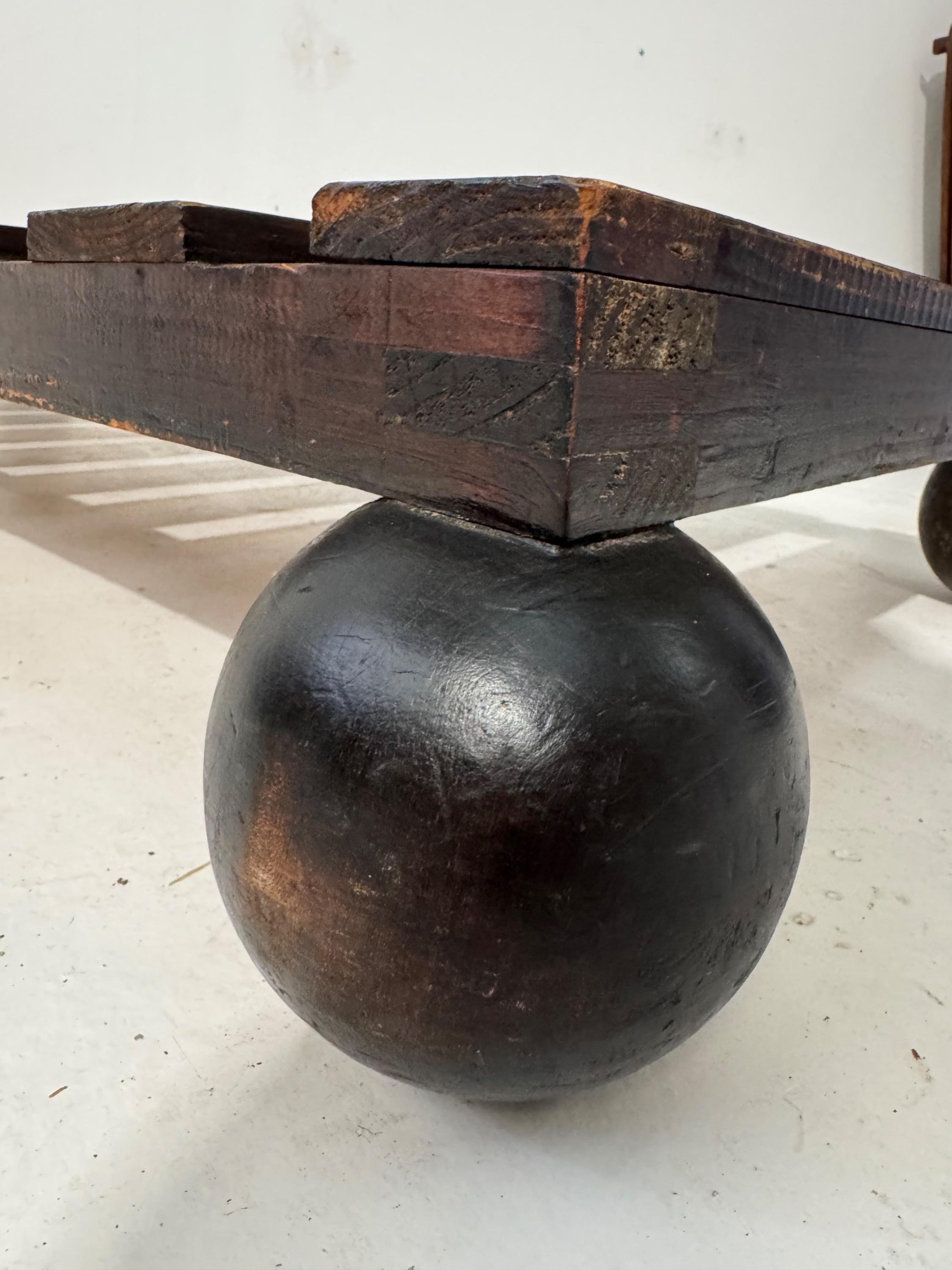 French 1920’s Daybed Wooden Structure  Can be used like a Nice Coffee Table  Dim = 184 x 75 x 21 cm