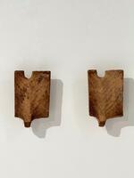Georges Jouve « Palmes » Terracotta 1960 Wall Sconces