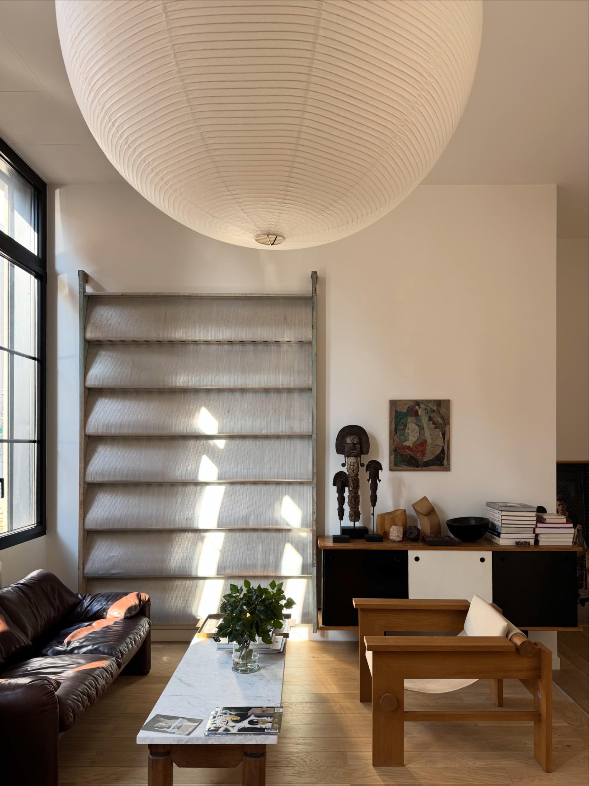 Jean Prouvé « Ondes » Aluminium & Painted Wood Sliding Panel. Africa 1963 In superb Orignal Condition  