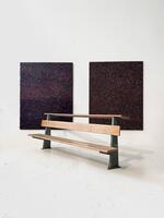 - Jean Prouvé,Big Bench From INSEP (French National Sport Institute) Circa 1950’s.  - Two Big Wall Arts @mila.halizova 