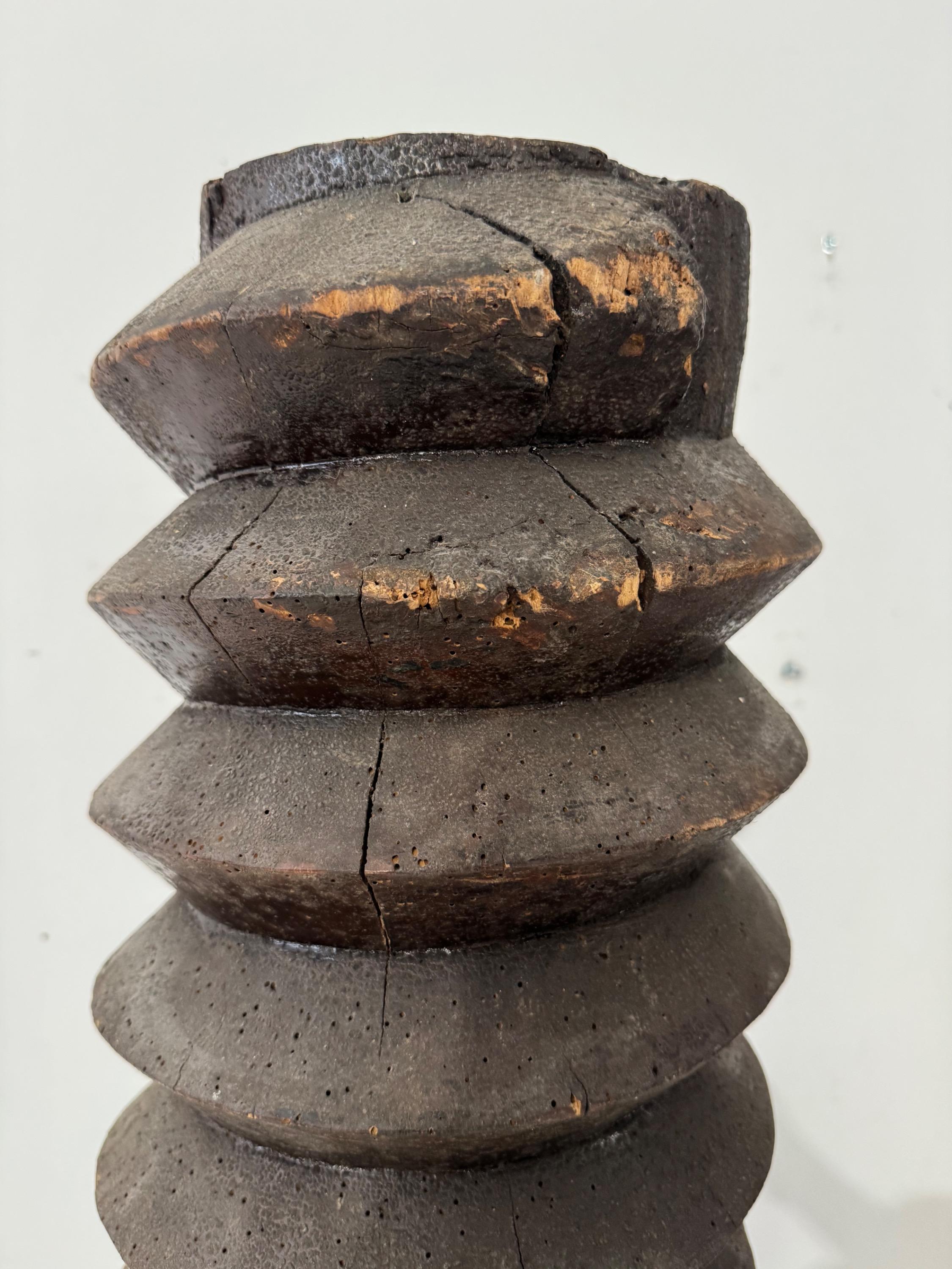 Like a Totem …  Big 17th Century French Oak Screw  With Nice Time Patina Dim= 199 x 36 x 38 cm