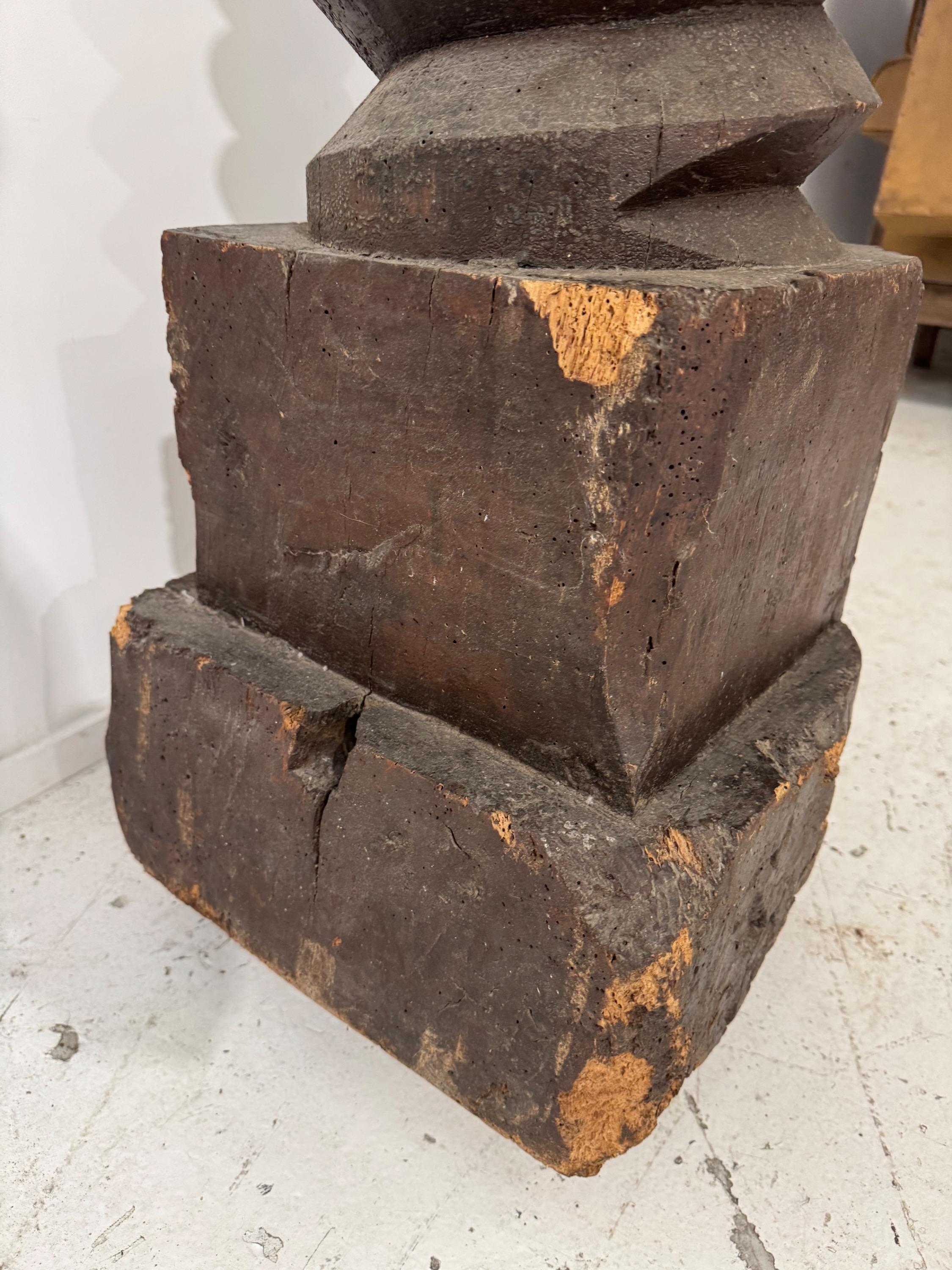 Like a Totem …  Big 17th Century French Oak Screw  With Nice Time Patina Dim= 199 x 36 x 38 cm