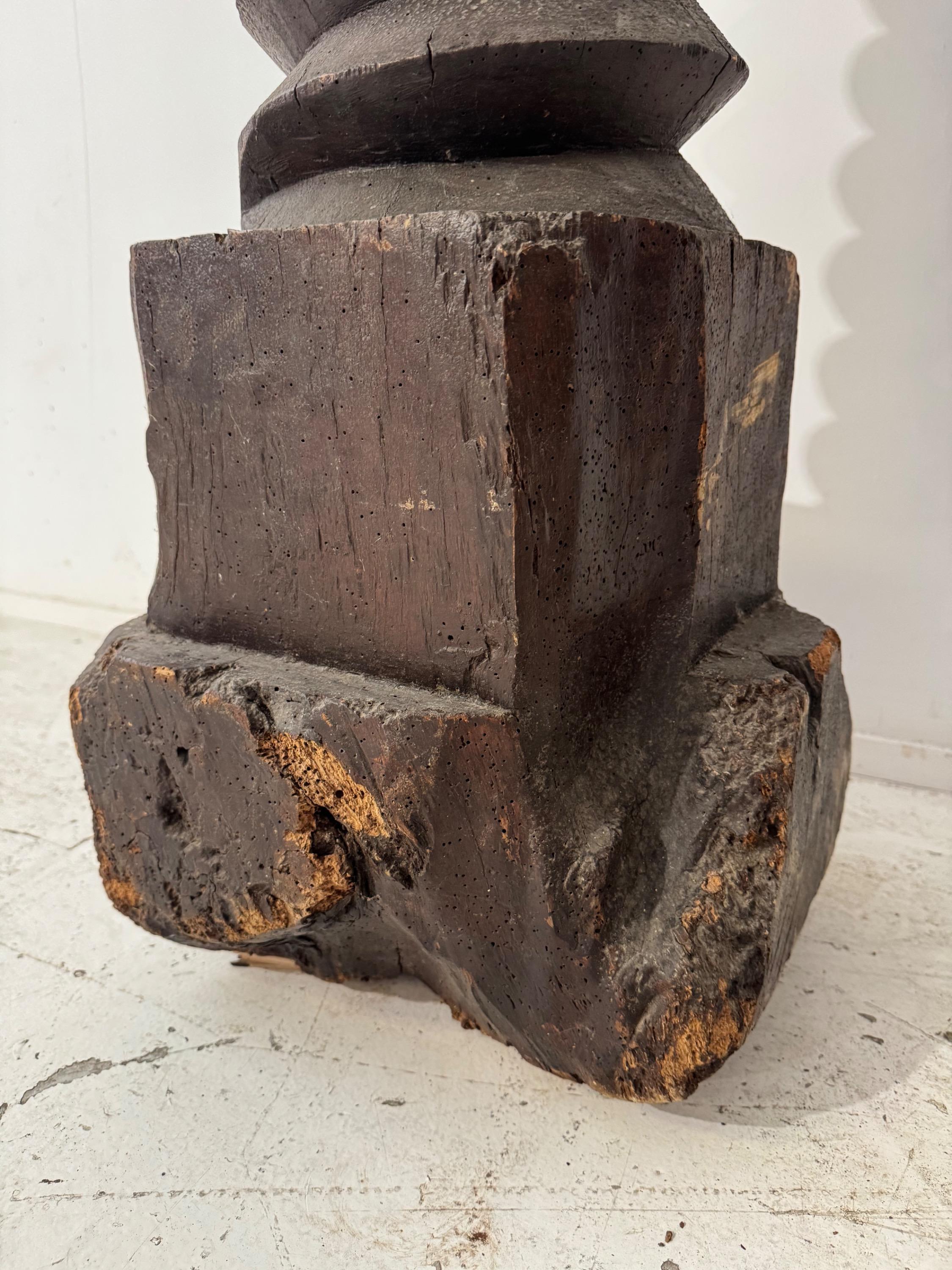 Like a Totem …  Big 17th Century French Oak Screw  With Nice Time Patina Dim= 199 x 36 x 38 cm