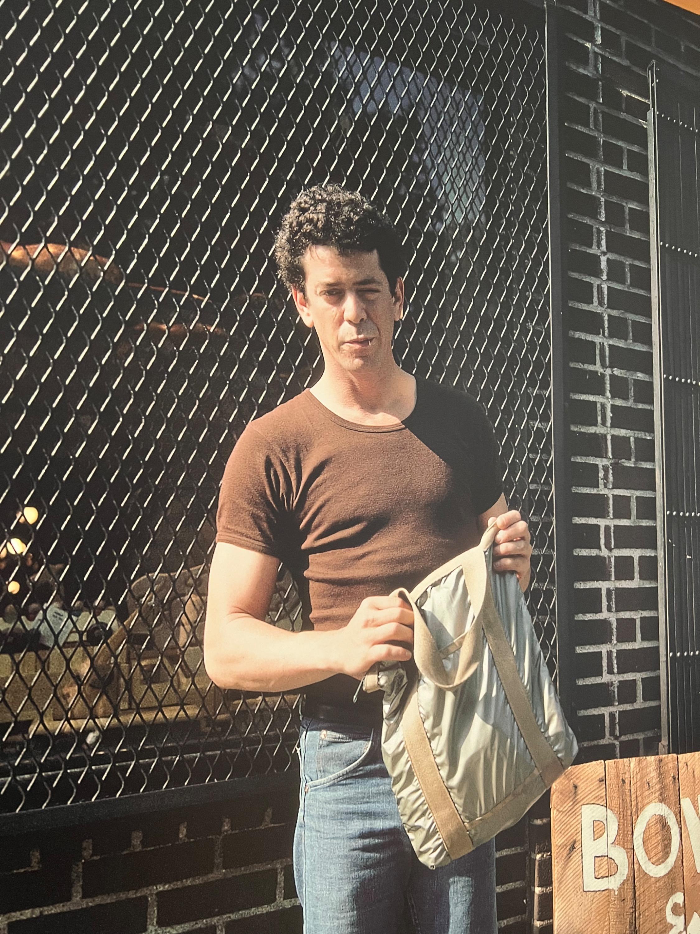 Lou Reed, NY Greenwich Village 1981 By the French Photographer Michel Jolyot Signed on the back 1/15 ex ,printed on Dibon & Framed. Dim = 150 x 100 cm