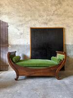 Lovely French Daybed Louis-Philippe Period,1840’s, In Walnut & Very Good Condition. Dim = 190 x 78 / Hseat 55 cm