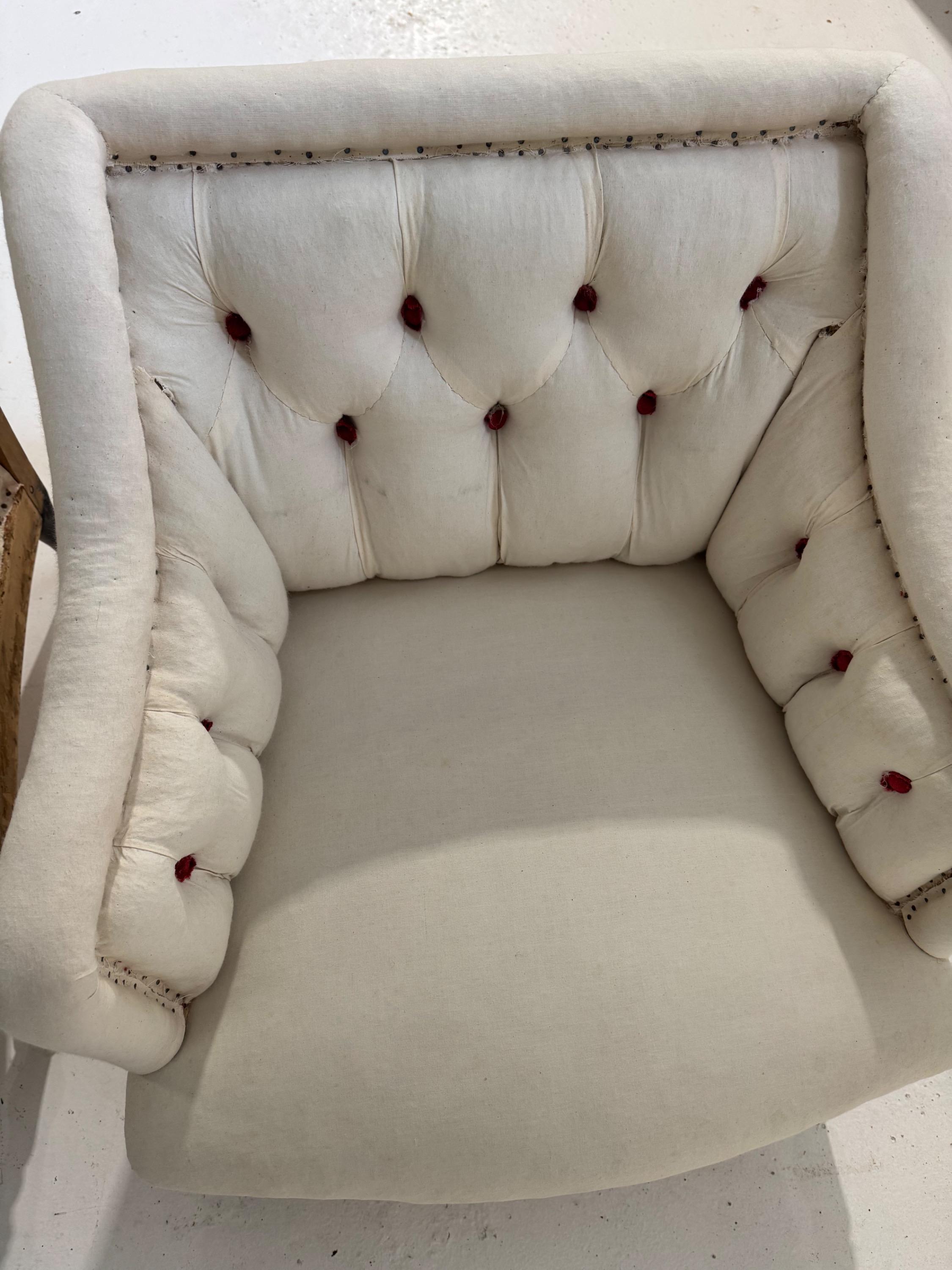 Lovely French Napoleon III Armchairs,in perfect condition,ready to be reupholstered Dim Each = Hback 70 / Hseat 39 x 61 x 65 cm