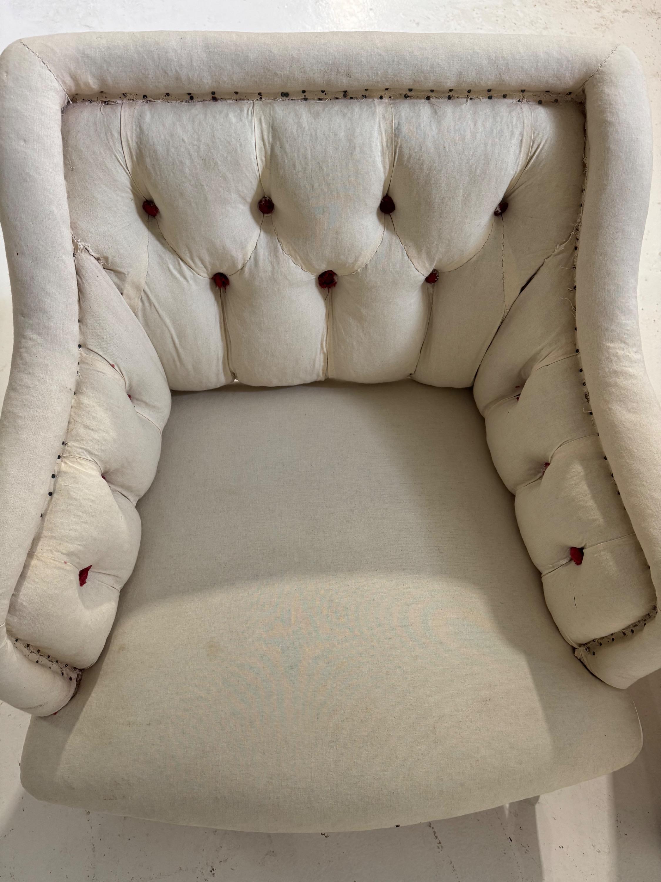 Lovely French Napoleon III Armchairs,in perfect condition,ready to be reupholstered Dim Each = Hback 70 / Hseat 39 x 61 x 65 cm