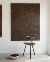 Primitive three-legged wooden chair, end of 18th century