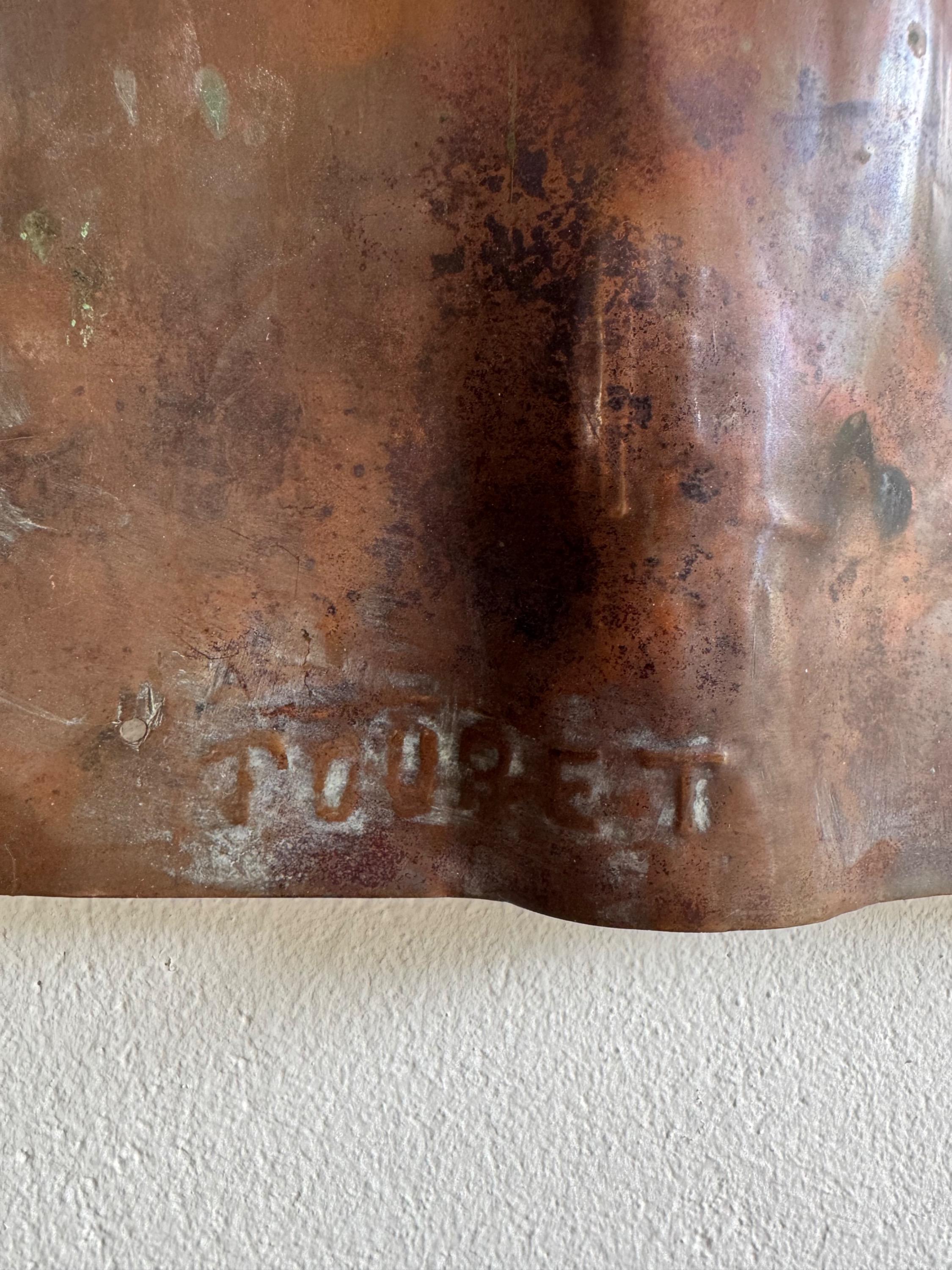 Rare Copper Wall Sculpture by Jean Touret  Circa 1970/80 3 Hieratic Characters  Dim = 82 x 44 cm