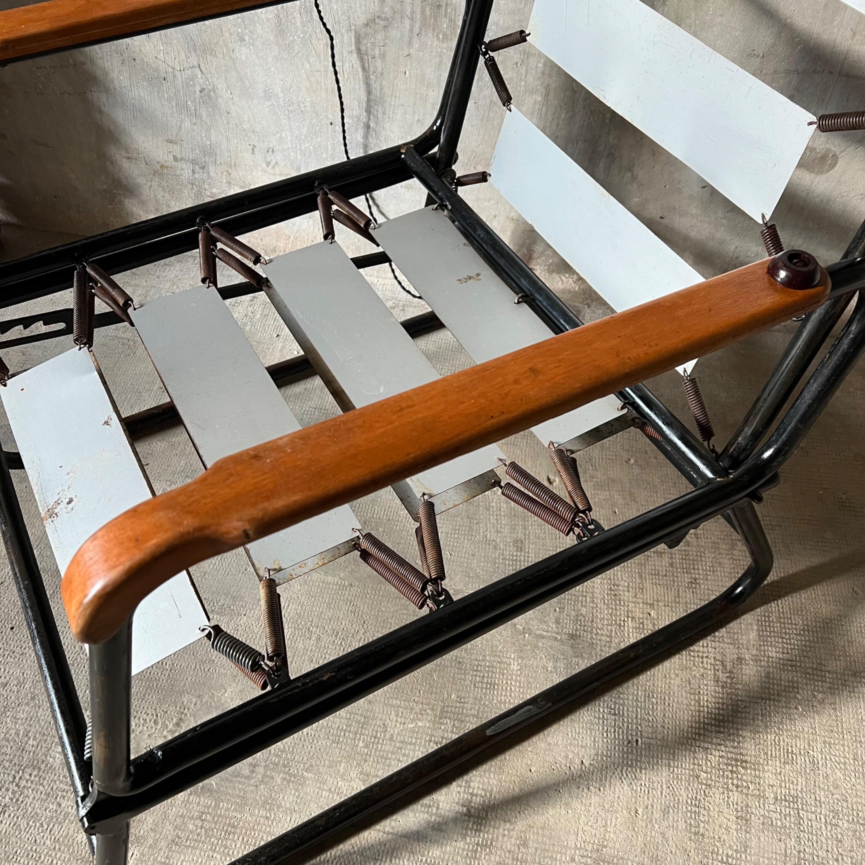 Rare Modernist Convertible & Fully Adjustable Amrchair by Francois Caruelle, France 1950. New Cushions coming up