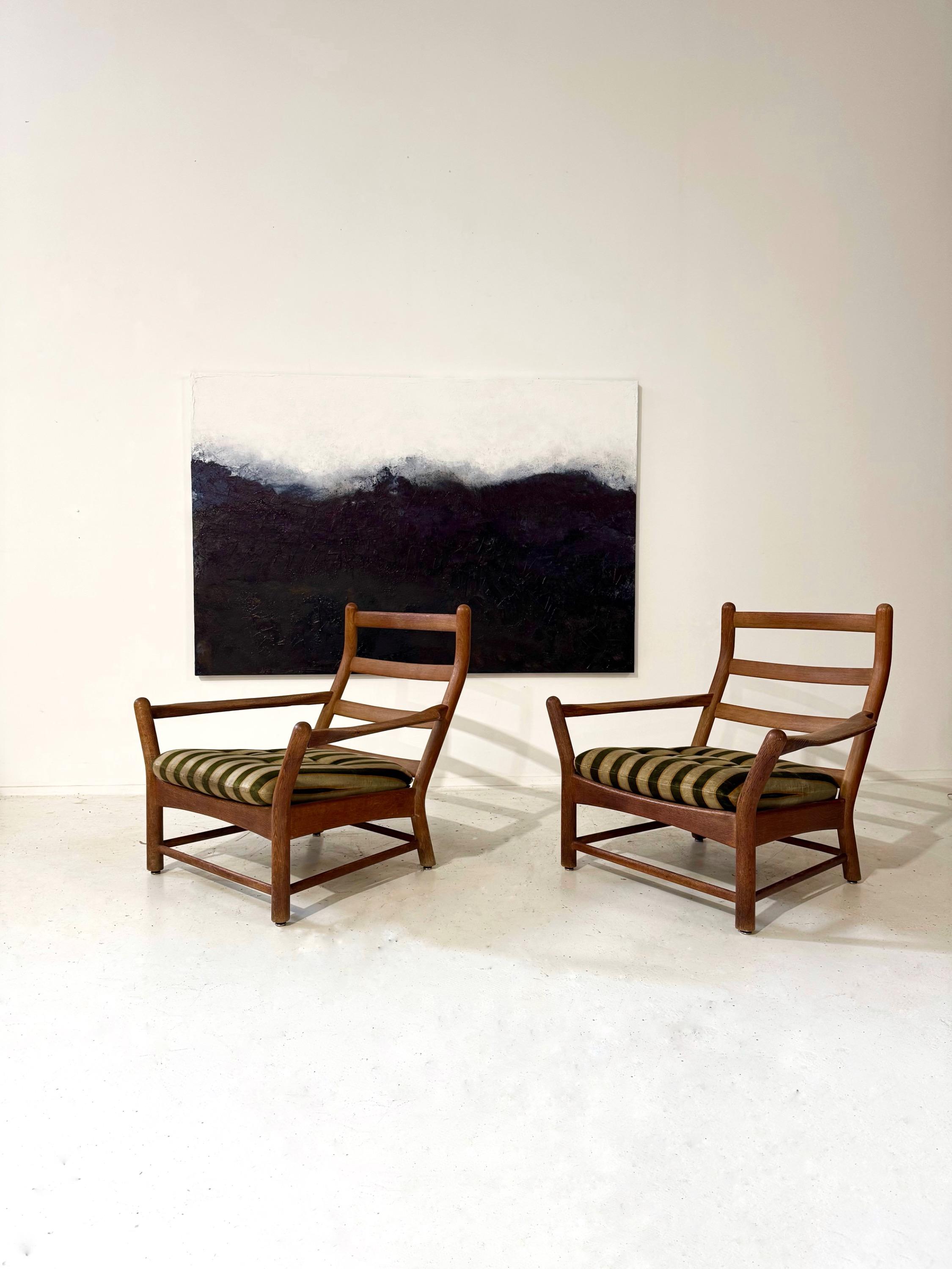 Rare Pair of Big French Guillerme & Chambron Armchairs