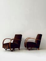 Very Nice Pair Of French 1930’s Armchairs in Super Original Vintage Condition But Need to Be Reupholstered .  Dim Each = Hback 80 / Hseat 37 x 62 x 87 cm