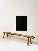 XXL… French Mountain Primitive Bench in Solid Elm Wood, End of 19th Century